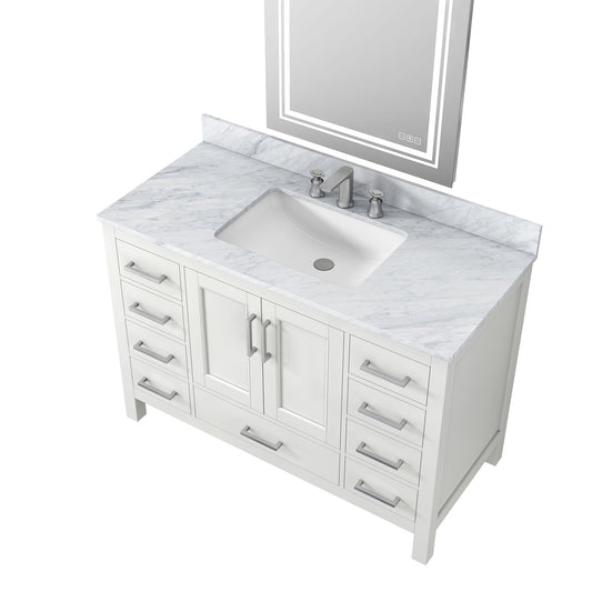 48 White Wood Marble Vanity Set