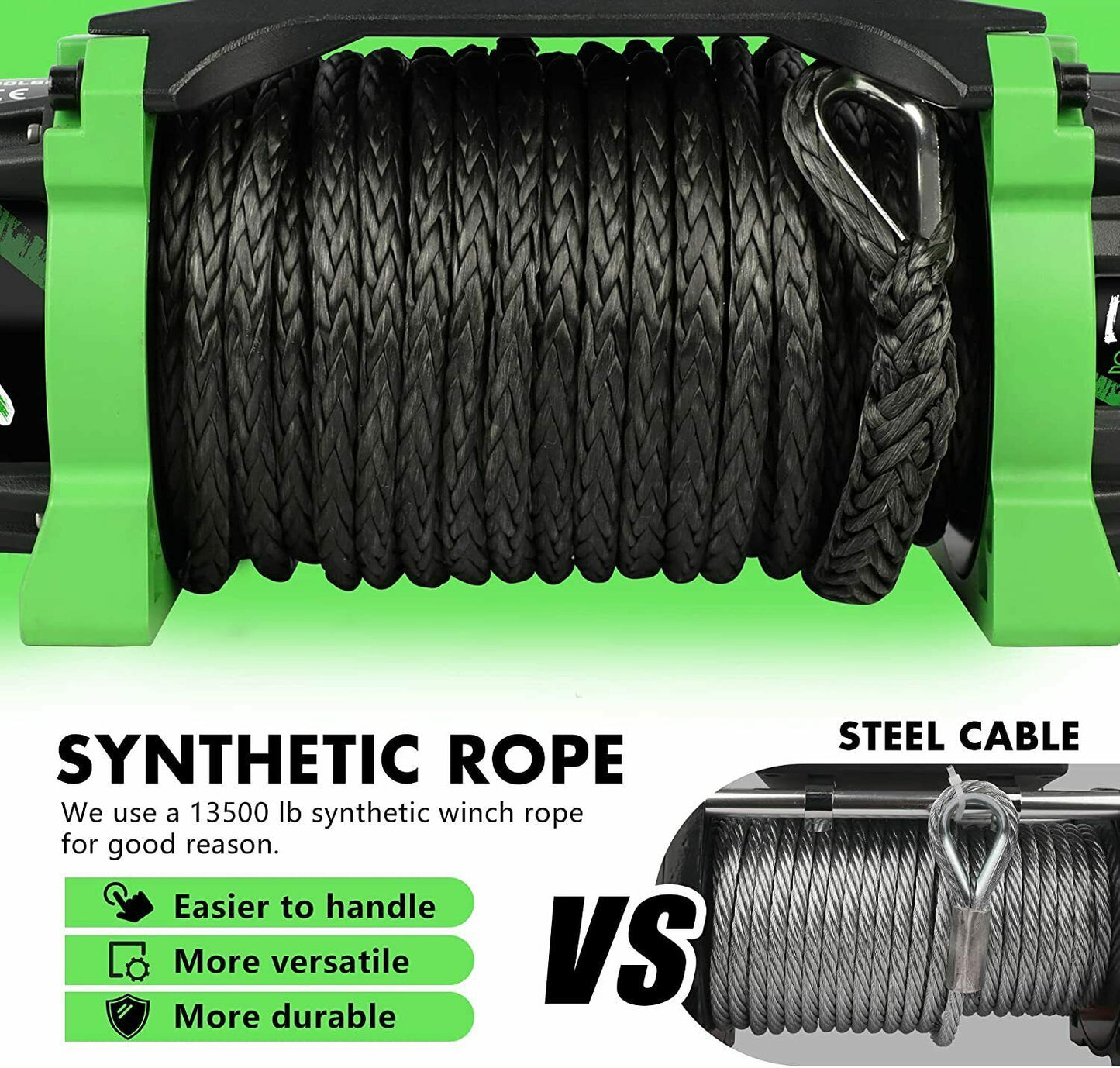 PowerPro Synthetic Rope Winch for Trucks and Jeeps