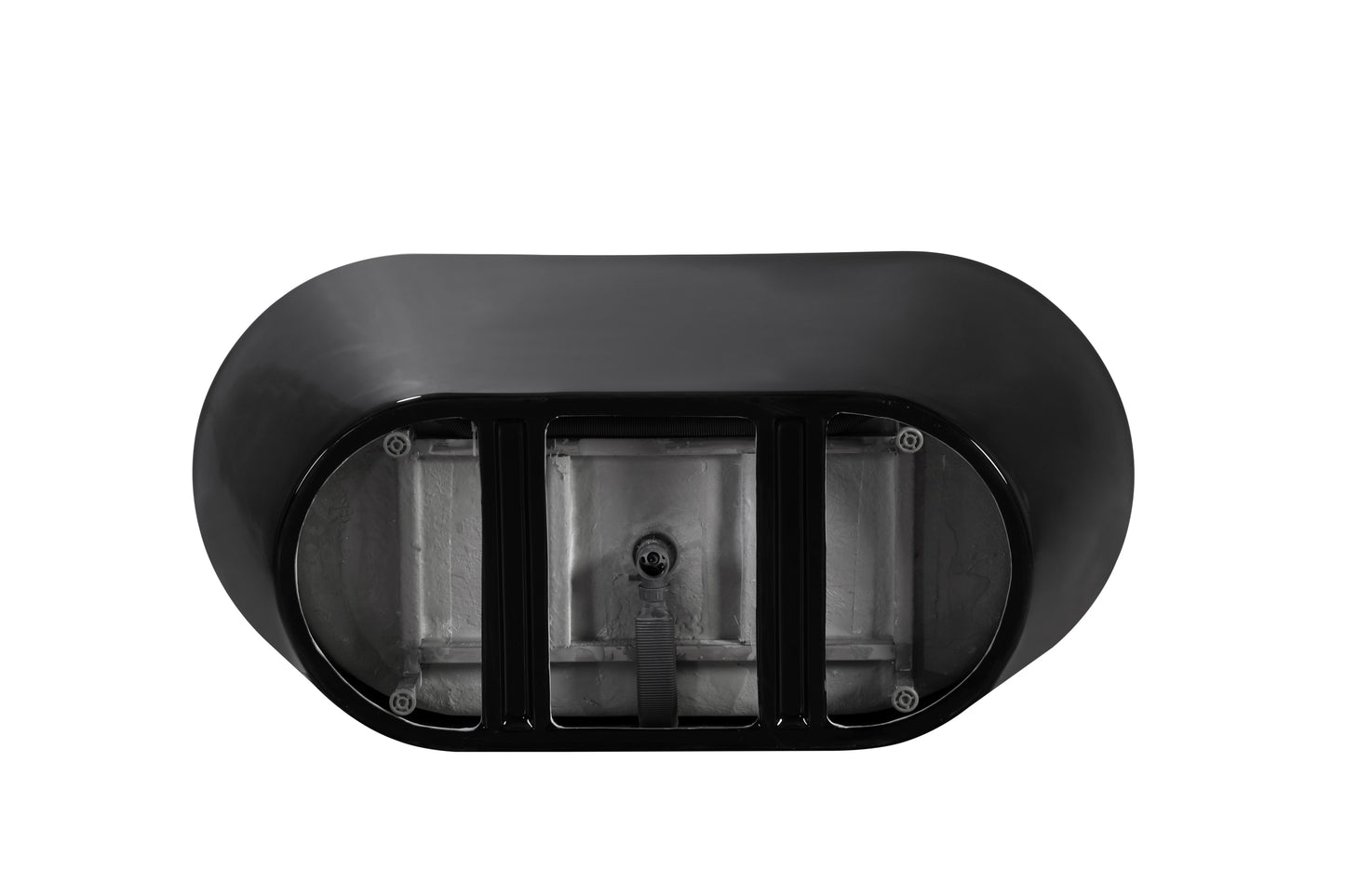 Sleek Black Oval Freestanding Tub