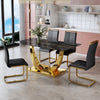 Chic Glass & Gold Dining Table