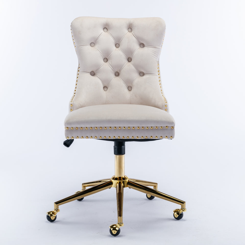 Golden Velvet Glam Office Chair