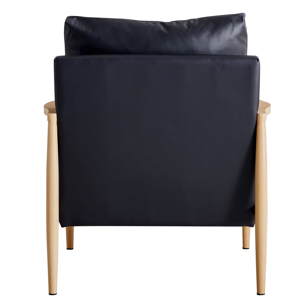 Chic Black Leather Accent Chair