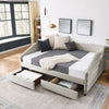 Cozy Beige Daybed with Trundle and Drawers
