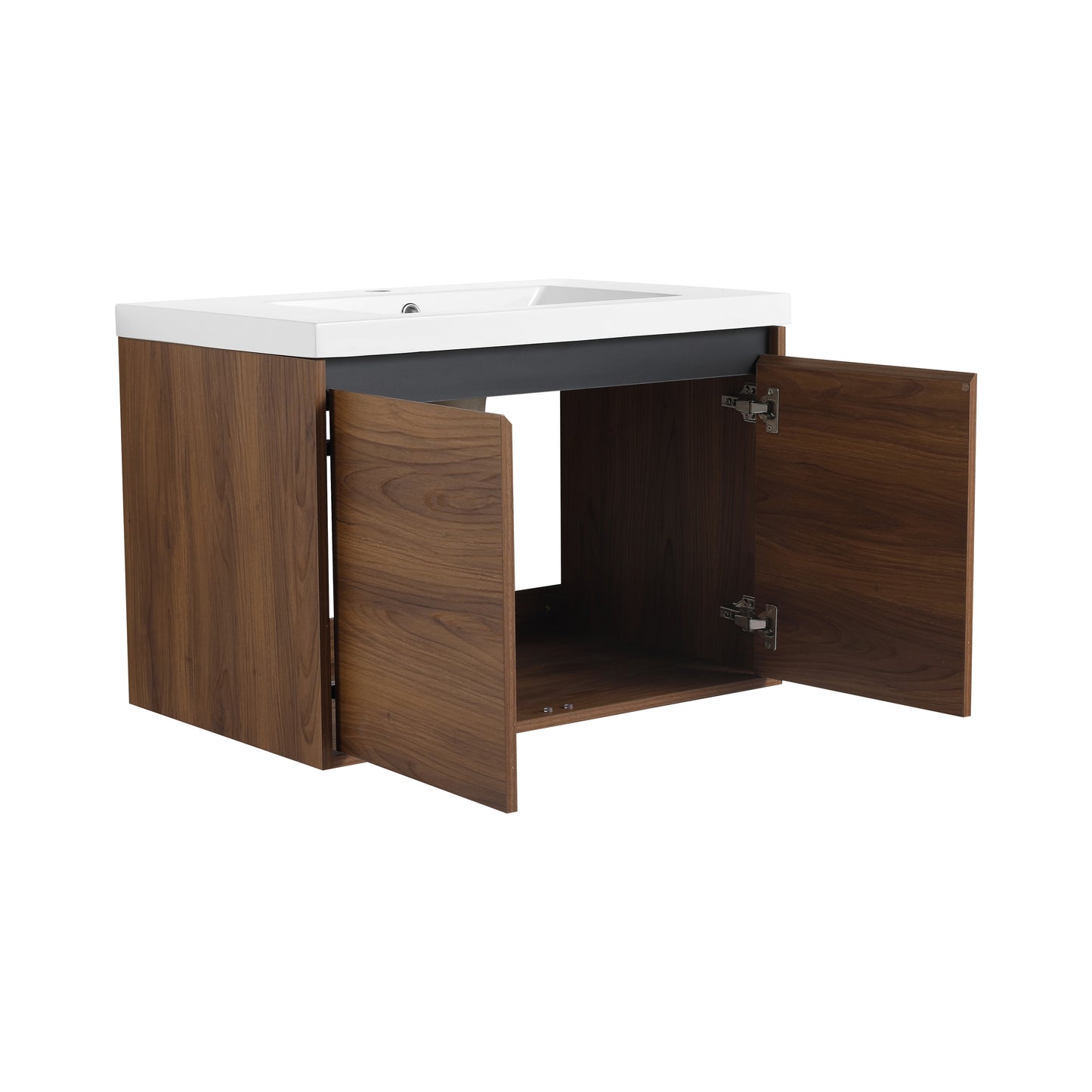 Chic Brown Bathroom Vanity Set with Resin Sink