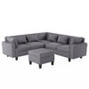 Cozy L-Shaped Sectional Sofa Set with Storage and Unique Armrests