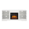 Modern Electric Fireplace TV Stand with LED Lights and USB Charging