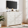 Charming White 9-Drawer Dresser with Antique Handles