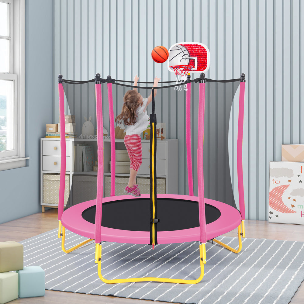 FunSky Mini Trampoline with Basketball Hoop for Kids