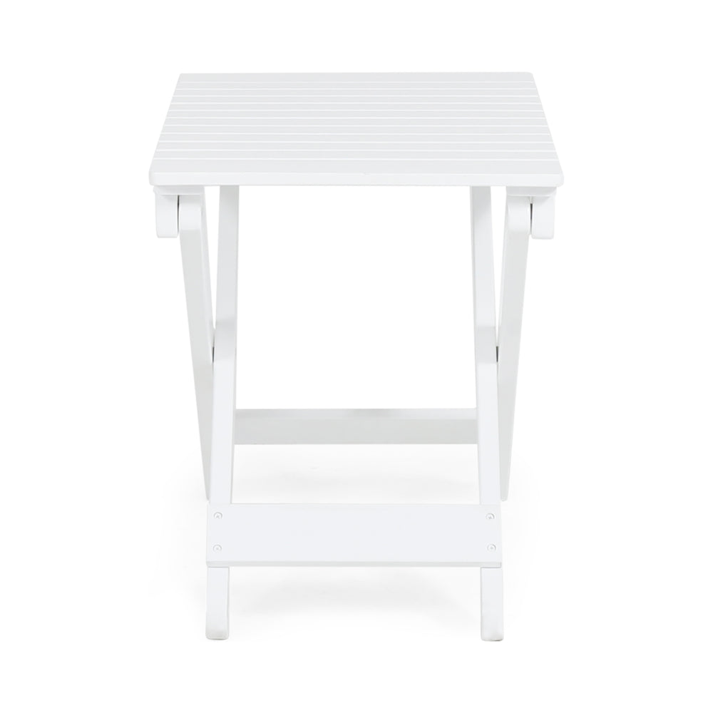 Chic White Folding Wood Side Table