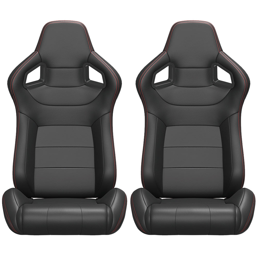 Dynamic Racing Seat Duo with Red Stitching