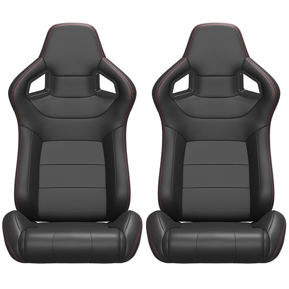 Dynamic Racing Seat Duo with Red Stitching