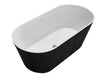 Sleek Black Acrylic Soaking Tub with Brass Drain