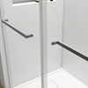 Sleek Soft-Close Frameless Shower Door in Brushed Nickel