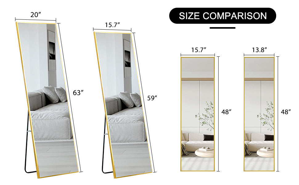 Sleek Full-Length Aluminum Mirror