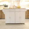 Elegant Mobile Kitchen Island with Adjustable Shelves