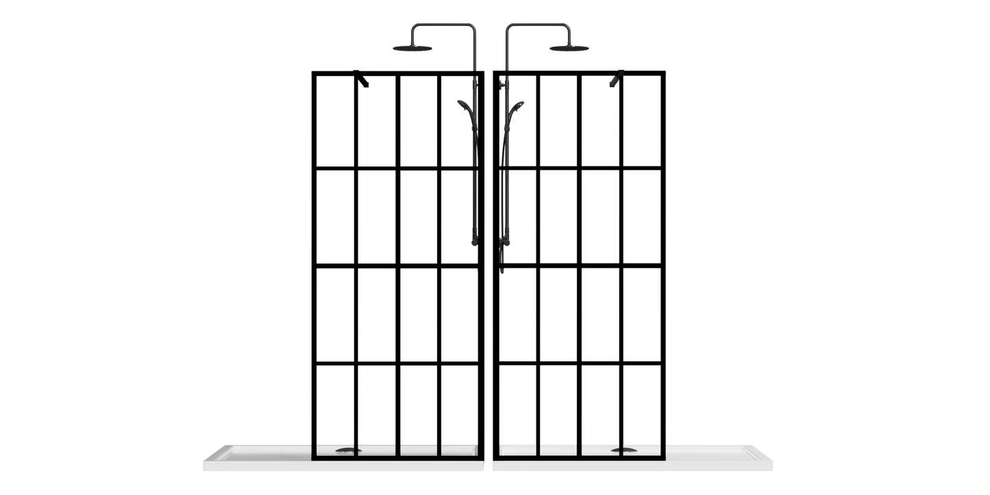 Sleek Black Walk-In Shower Door