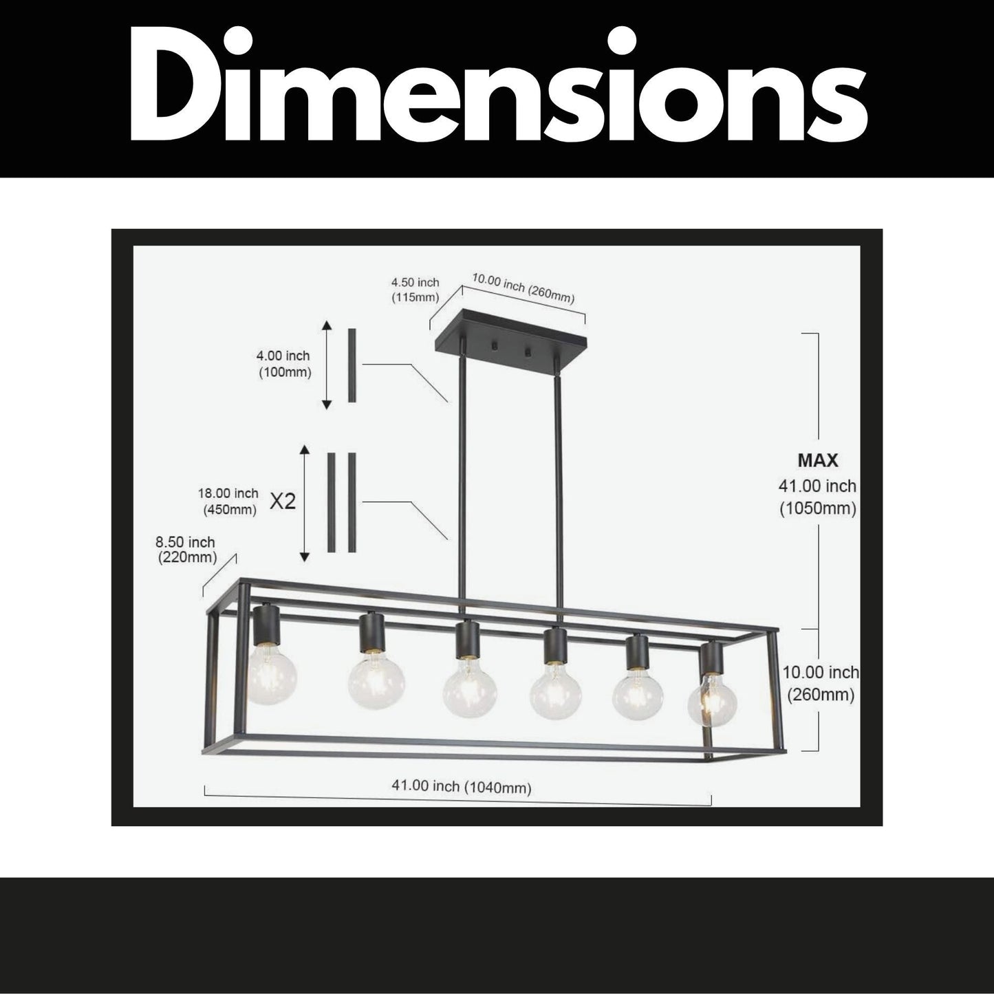 Chic Industrial Rectangle Pendant Light