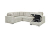 Cozy Khaki U-Shaped Sofa Bed with USB & Storage