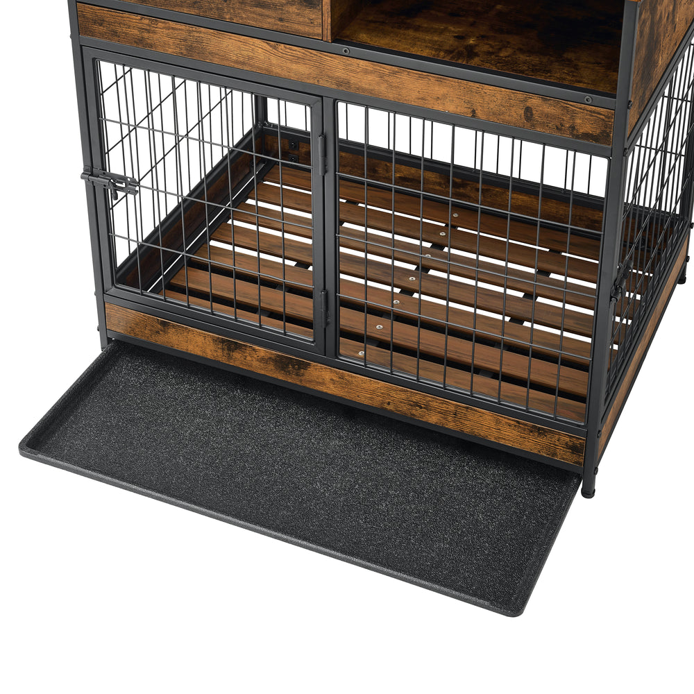 Rustic Dog Crate with Double Doors