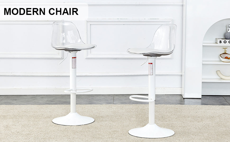 Sleek Spin & Lift Bar Stools – Set of 2