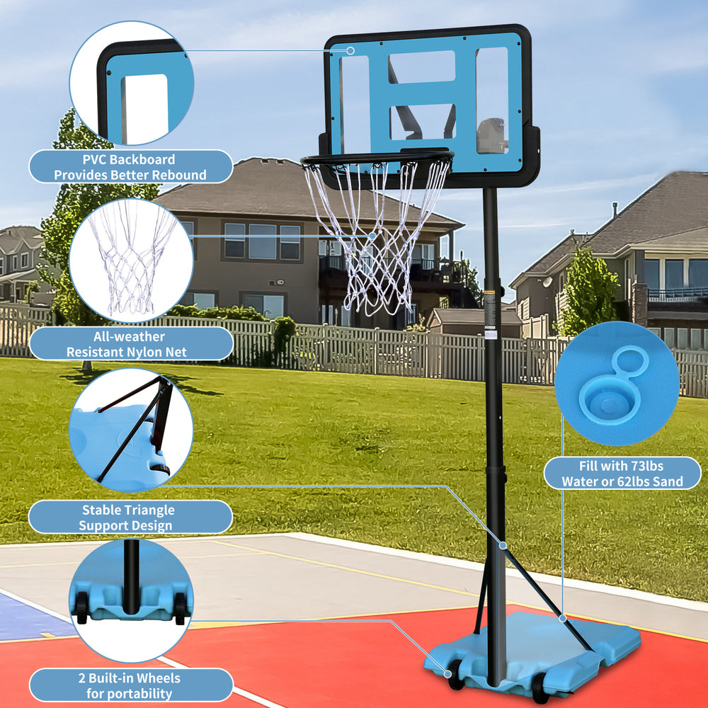 Easy-Adjust Portable Basketball Hoop