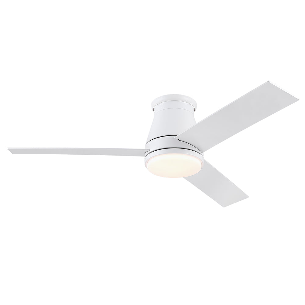 Sleek White Ceiling Fan with Light