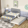 Chic Grey Twin Bed with Trundle