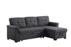 Cozy Gray Reversible Sleeper Sofa with Storage Chaise