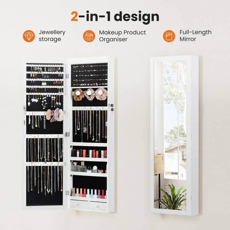 Sparkle & Shine Jewelry Mirror Cabinet – Stylish & Secure Organizer with LED Lights