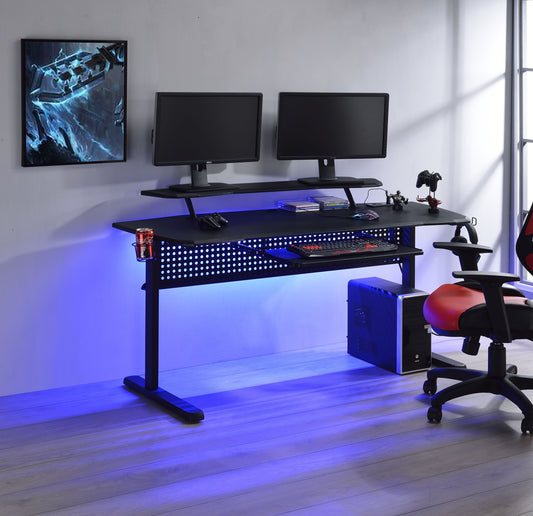 ACME Vildre Black Gaming Table with USB Charging