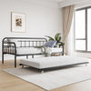 Stylish Twin Metal Daybed with Trundle - No Box Spring Needed!