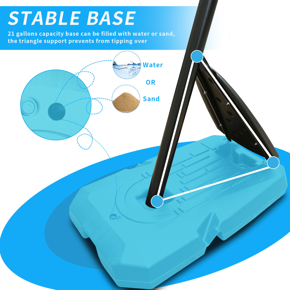 Versatile Adjustable Basketball Hoop with Portable Design