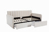 Ivory Velvet Flora Daybed with Storage Drawers