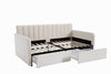 Ivory Velvet Flora Daybed with Storage Drawers