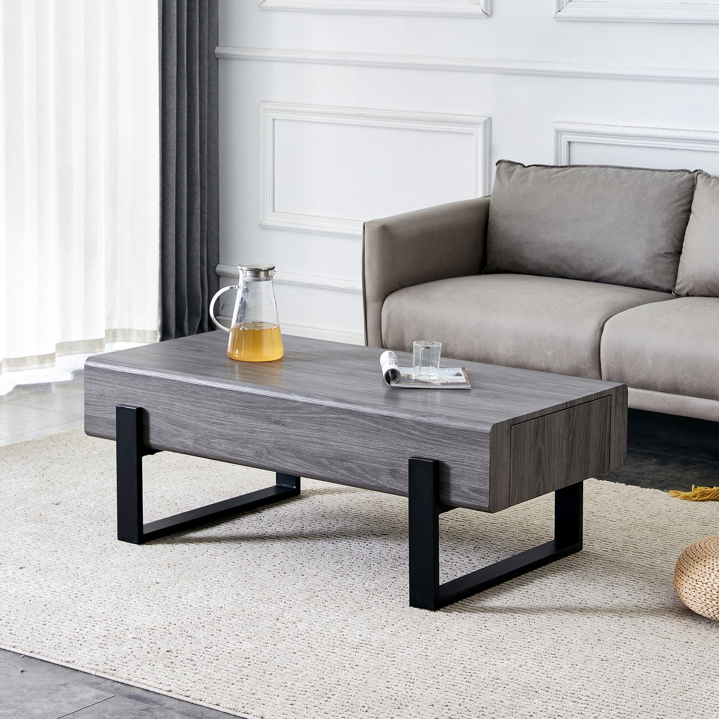 Sleek & Space-Saving Coffee Table with Wood Drawers