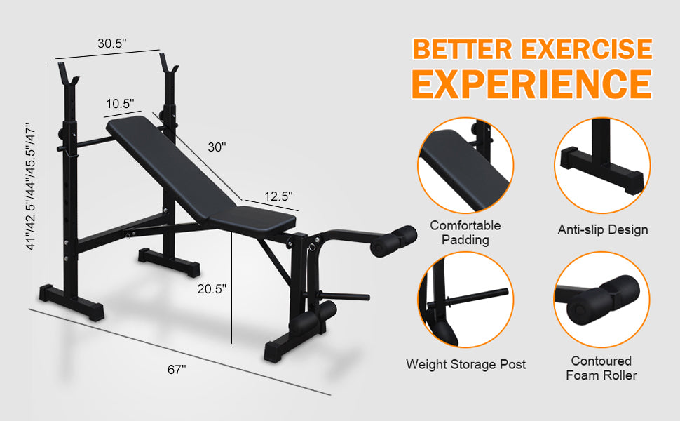 Ultimate Home Gym Weight Bench & Squat Rack Set