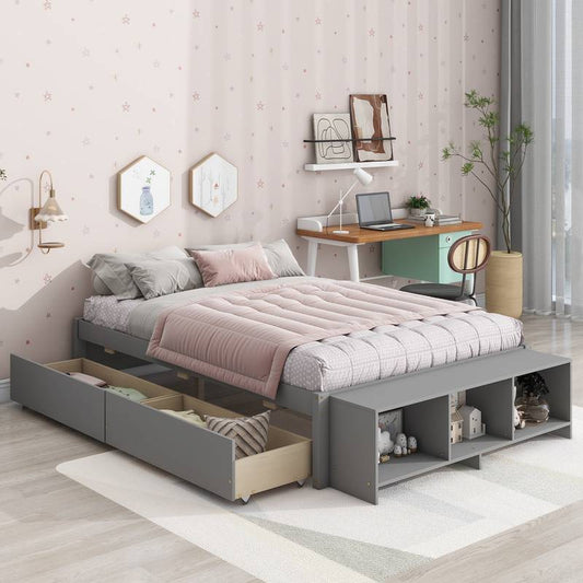 Storage Smart Full Bed in Grey