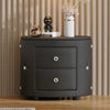 Chic Black Nightstand with Crystal Accents