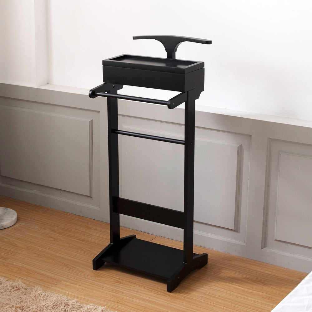 Versatile Black Garment Rack & Storage Stand