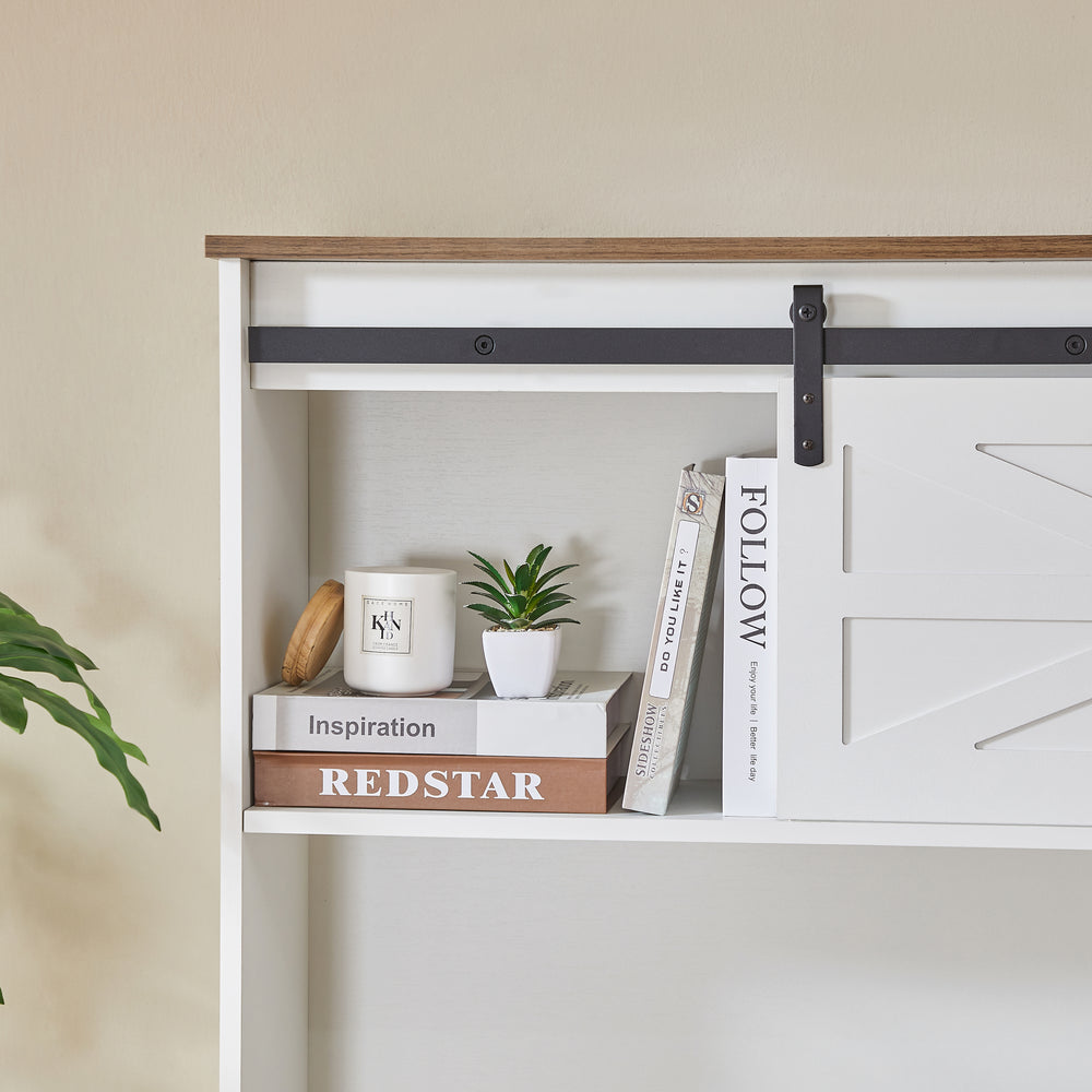 Rustic Farmhouse Executive Desk with Charging Station