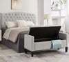 Cozy Gray Storage Bench with Armrests