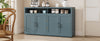 Chic Smoke Blue Sideboard with Open Shelves