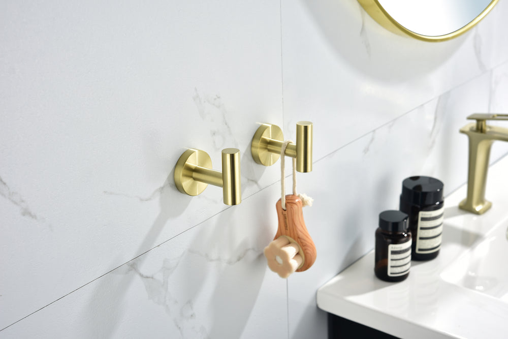 Gleaming Gold Bathroom Accessory Set