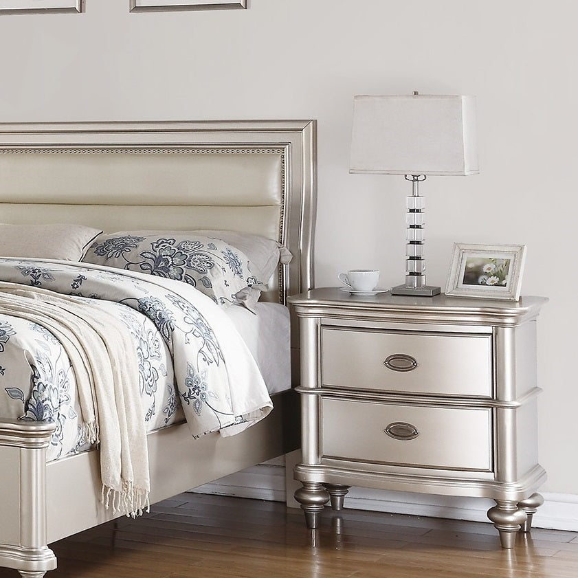 Elegant Glow Nightstand - Classic Design with Two Drawers