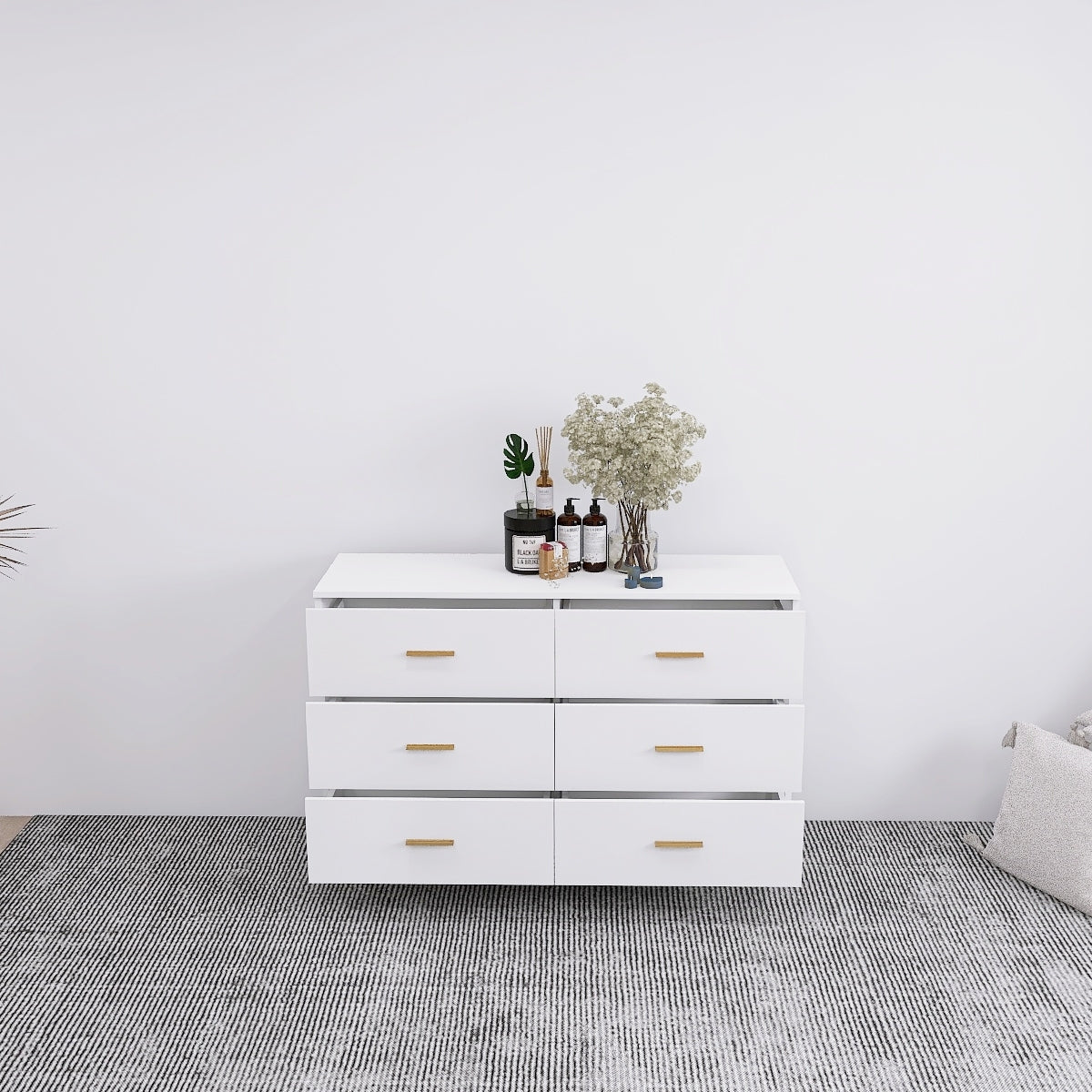 Gorgeous White Glam Chest with Golden Accents