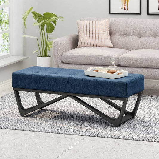 Cozy Navy Ottoman