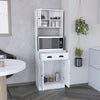 Chic White Pantry Cabinet with Drawer