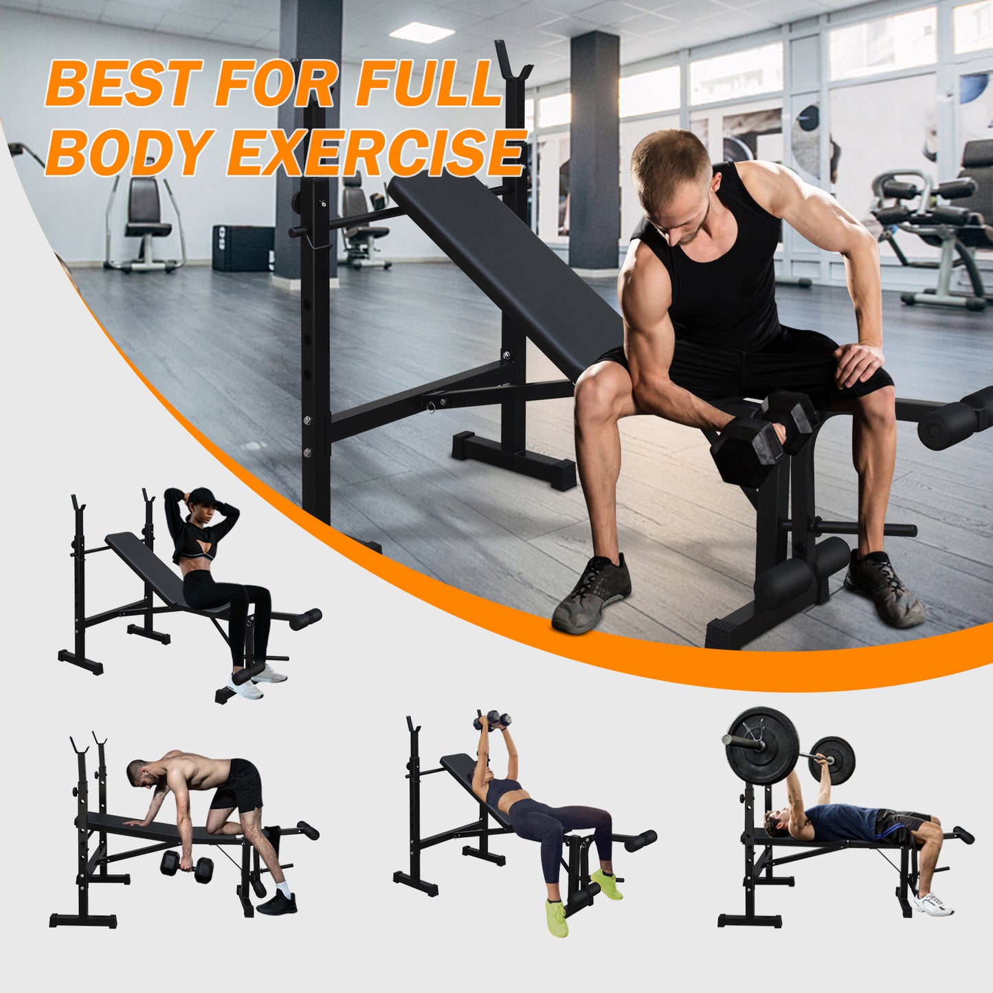 Ultimate Home Gym Weight Bench & Squat Rack Set