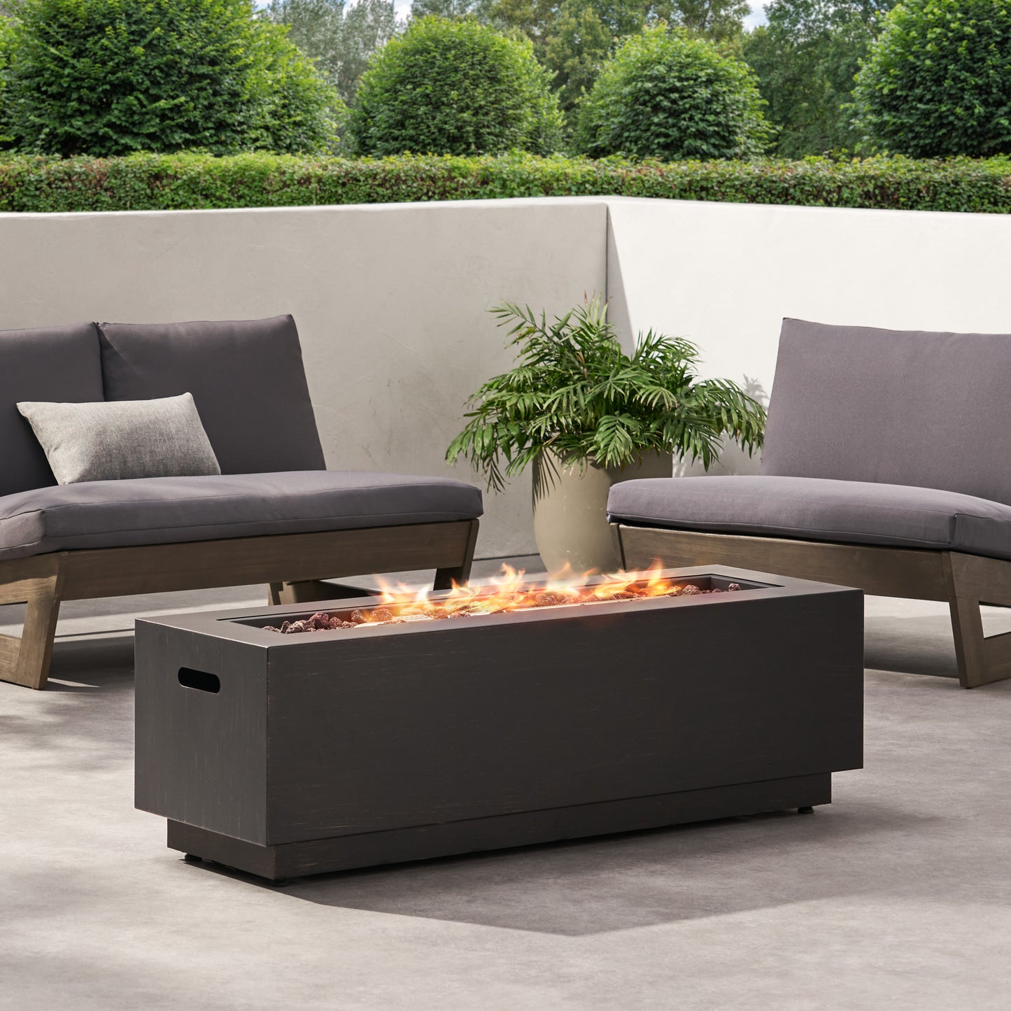 Cozy Fire Pit - Outdoor Iron Propane Fireplace in Dark Grey