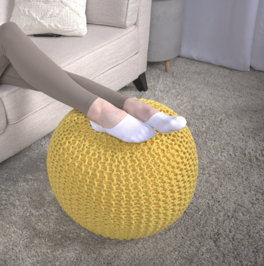 Sunny Knit Pouf